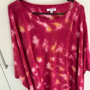 Johnny Was Sweater Poncho OS Pink tie dye